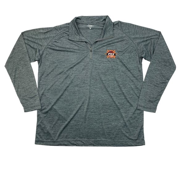 Phoenix Suns Quarter Zip Shirt Mens 2XL XXL Gray Long Sleeve Embroidered Logo - Picture 1 of 11